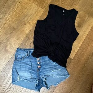 Summer cut off Jean short outfit